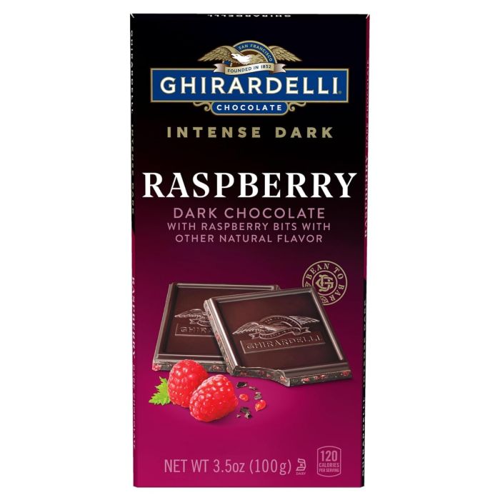 GHIRARDELLI: Intense Dark Raspberry Dark Chocolate Bar, 3.5 oz