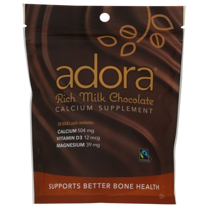ADORA: Milk Chocolate Calcium Supplement Disk, 30 pc