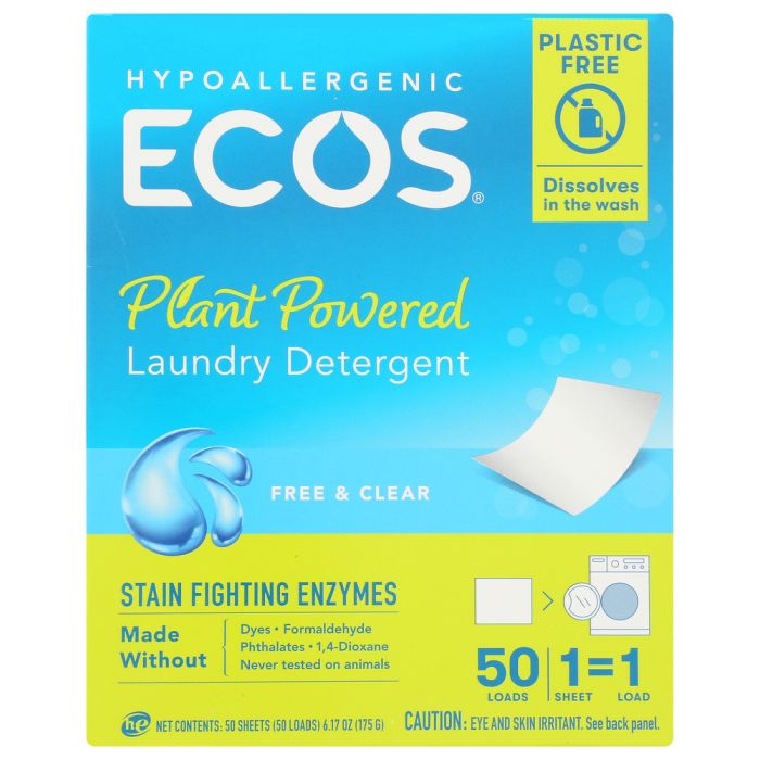 ECOS: Next Liquidless Laundry Detergent Free And Clear, 50 ea