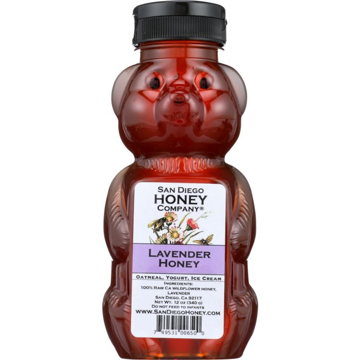 SAN DIEGO HONEY COMPANY: Lavender Infused Raw Wildflower Honey, 12 oz