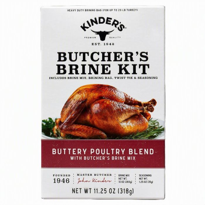 KINDER'S: Butcher's Brine Kit Buttery Poultry Blend, 11.25 oz