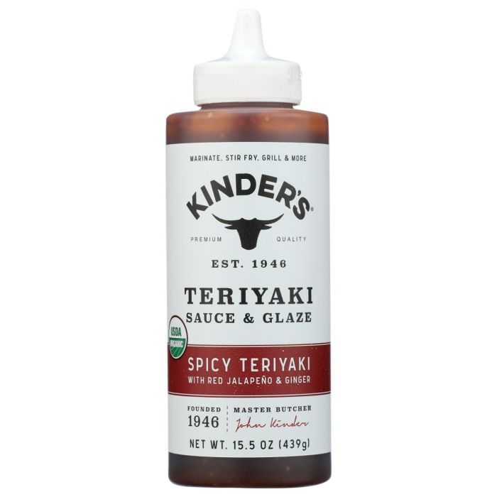 KINDERS: Organic Spicy Teriyaki Sauce And Glaze, 15.5 oz