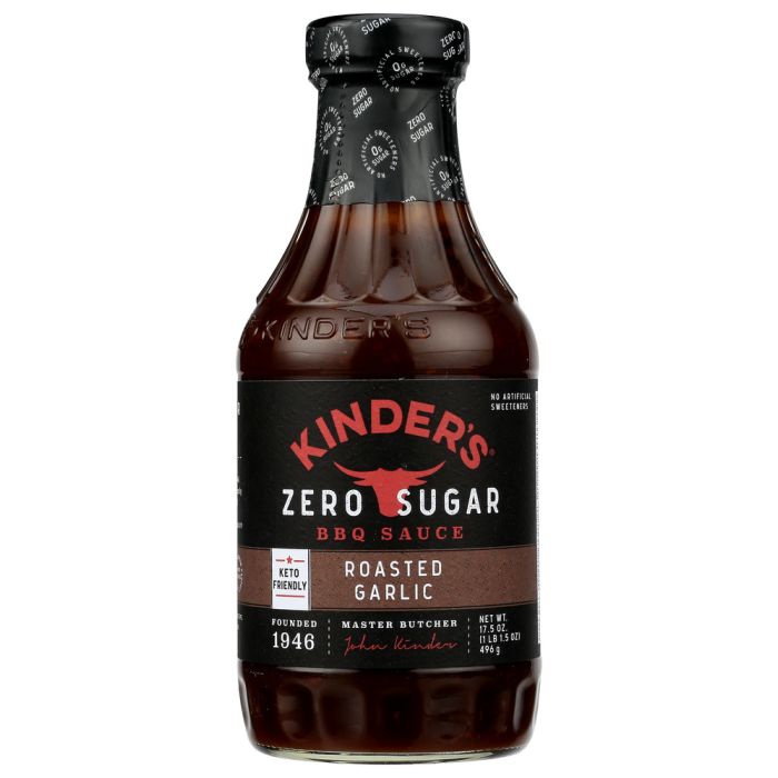 KINDERS: Zero Sugar Roasted Garlic Bbq Sauce, 17.5 oz