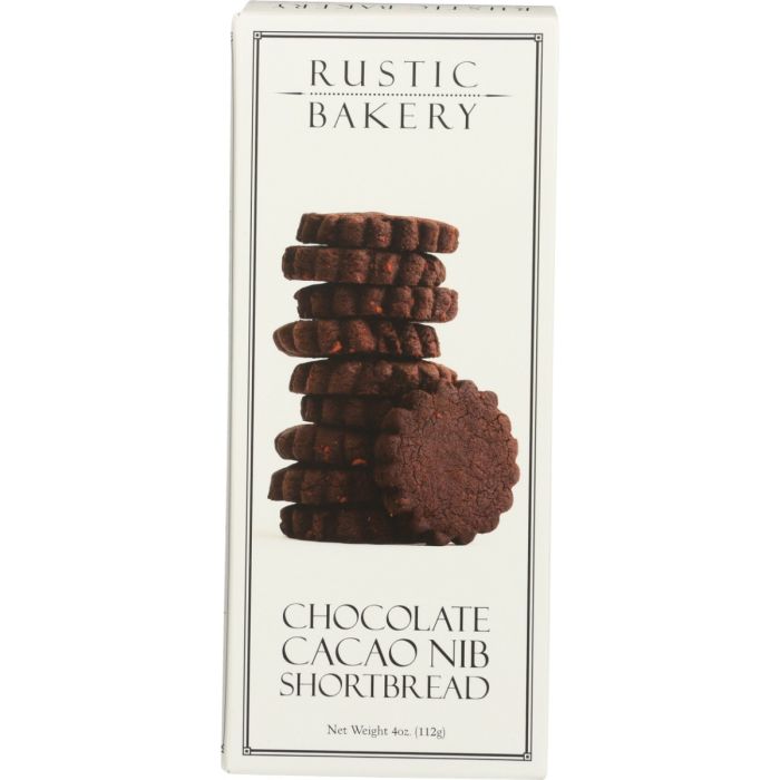 RUSTIC BAKERY: Chocolate Cacao Nib Shortbread, 4 oz