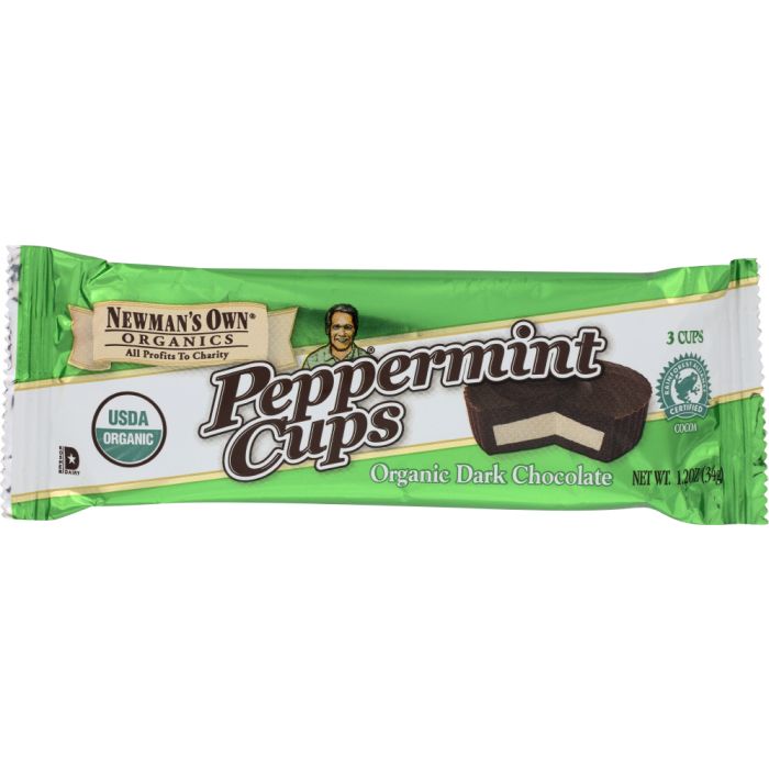 NEWMANS OWN ORGANIC: Chocolate Cup Dark Peppermint Organic, 1.2 oz