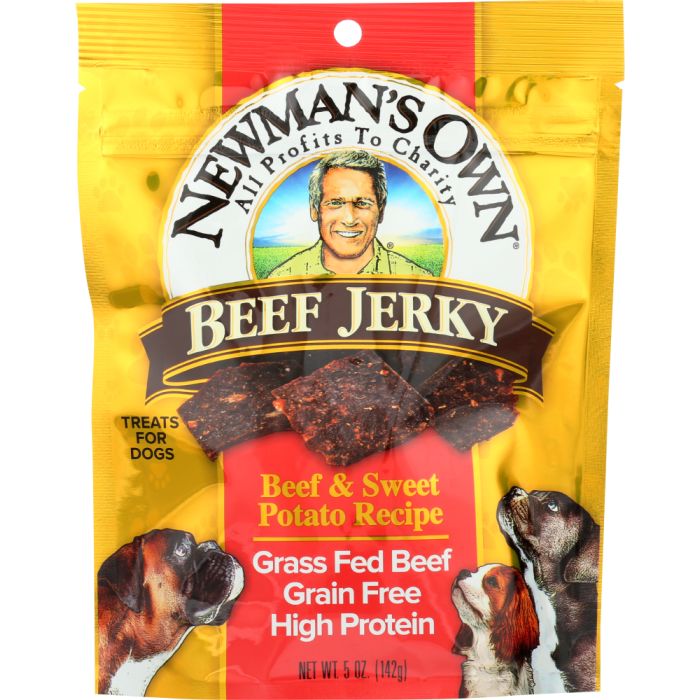 NEWMANS OWN ORGANIC: Dog Treat Beef Jerky  Beef Sweet Potato, 5 oz