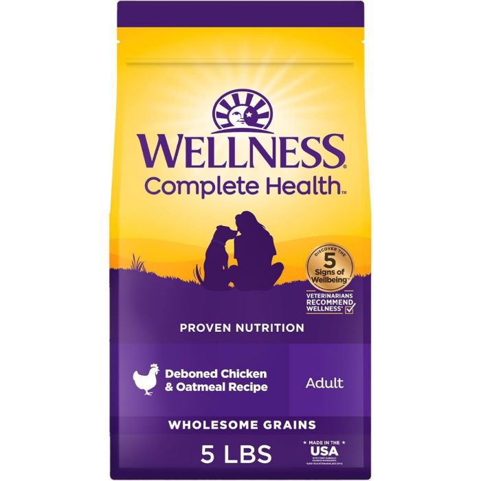 WELLNESS: Complete Health Dry Chicken and Oatmeal Dog Food, 5 lb