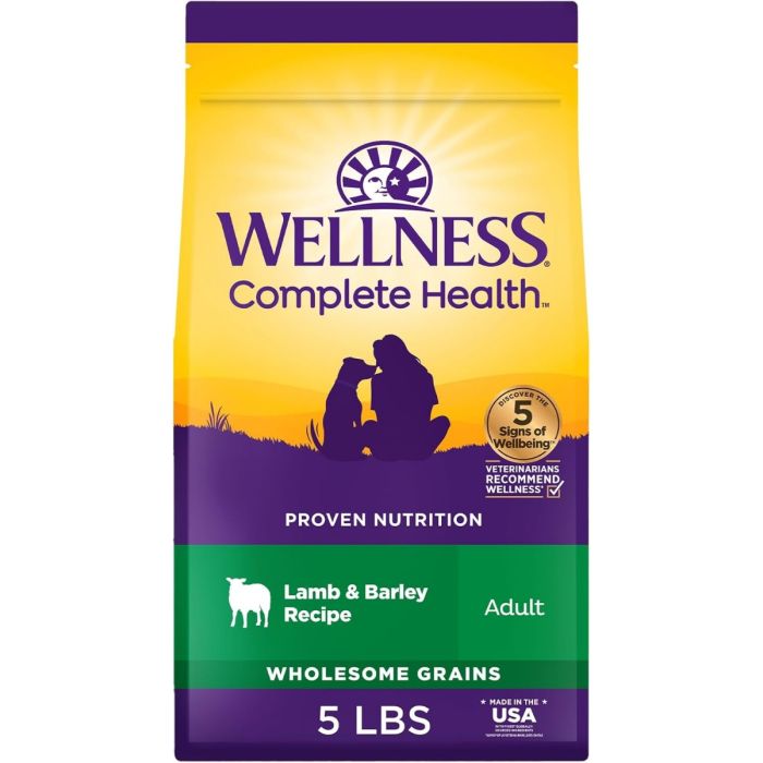 WELLNESS: Complete Health Lamb and Barley Natural Dry Dog Food, 5 lb