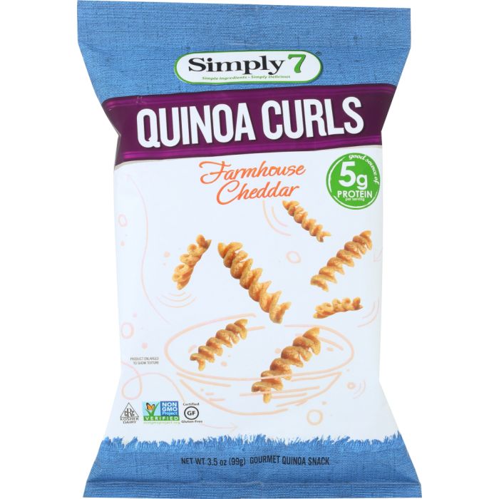 SIMPLY 7: Curls Quinoa Farmhouse Cheddar, 3.5 oz