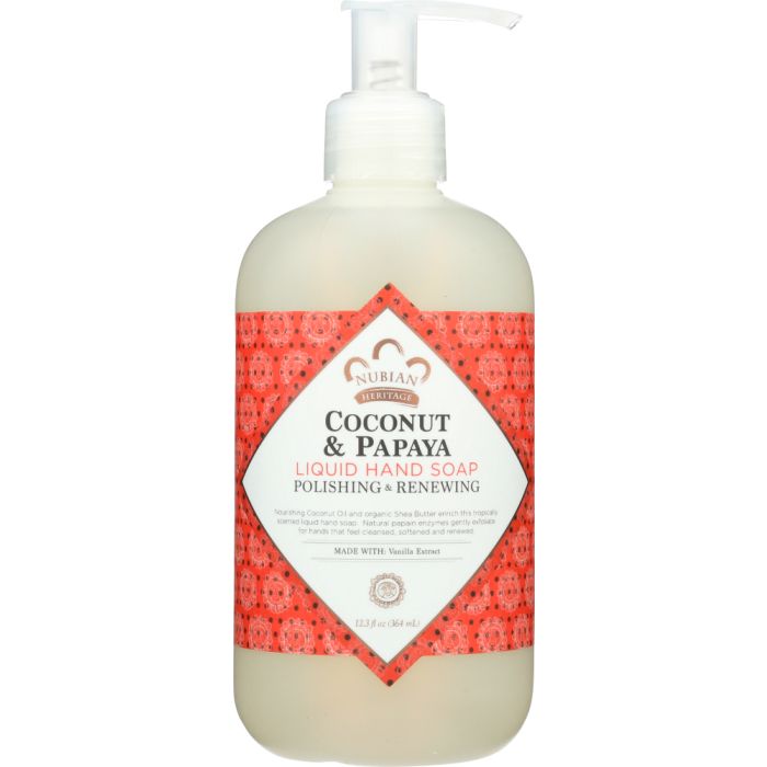 NUBIAN HERITAGE: Soap Hand Liquid Coconut Papaya, 12.3 oz