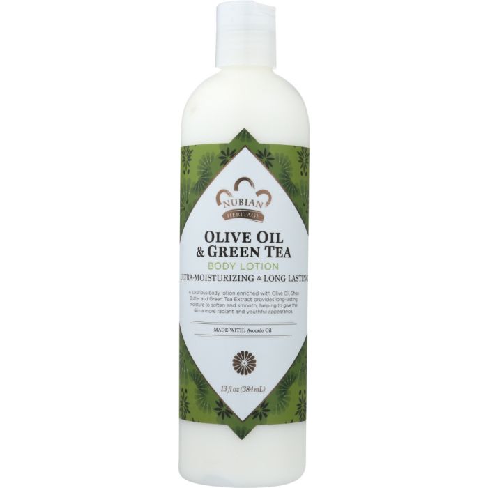 NUBIAN HERITAGE: Olive Oil and Green Tea Body Lotion, 13 fl oz