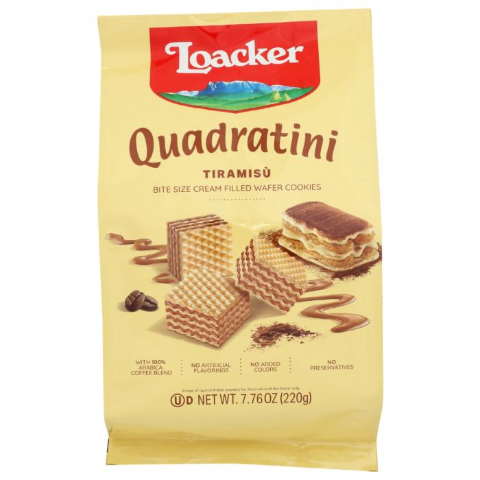 LOACKER: Quadratini Tiramisu Wafer 220g, 7.76 oz