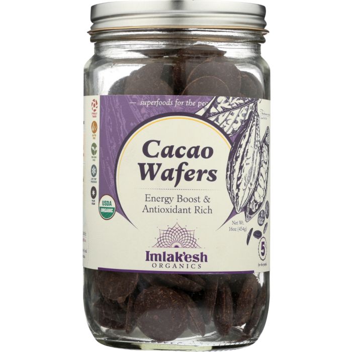 IMLAKESH ORGANICS: Cacao Wafers Raw Organic, 16 oz