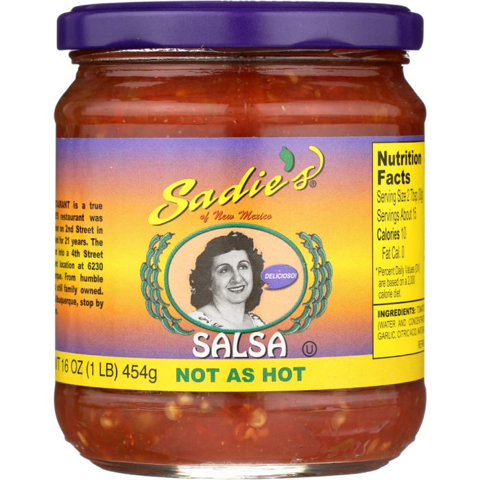 SADIE'S: Not as Hot Salsa, 16 oz