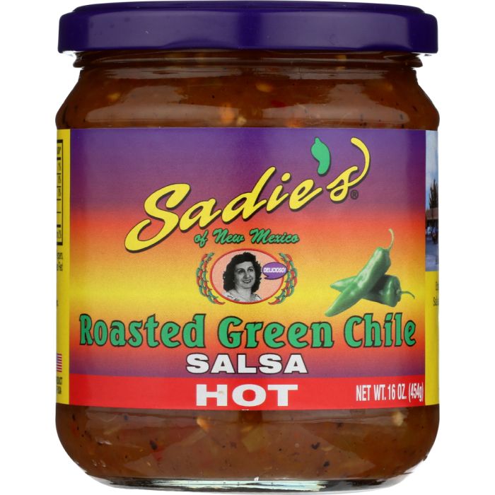SADIE: Salsa Hot Roasted Green Chile, 16 oz
