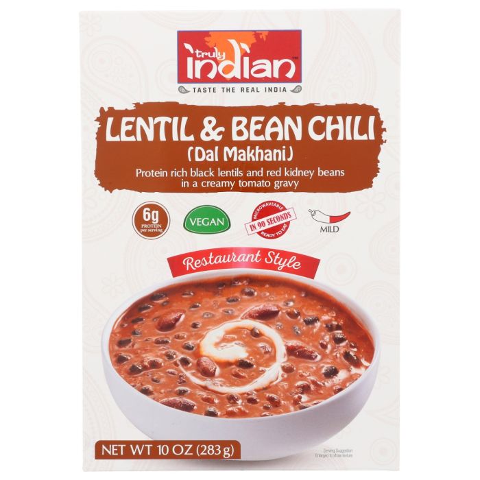 TRULY INDIAN: Entree Spiced Lentil and Bean Chili, 10 oz
