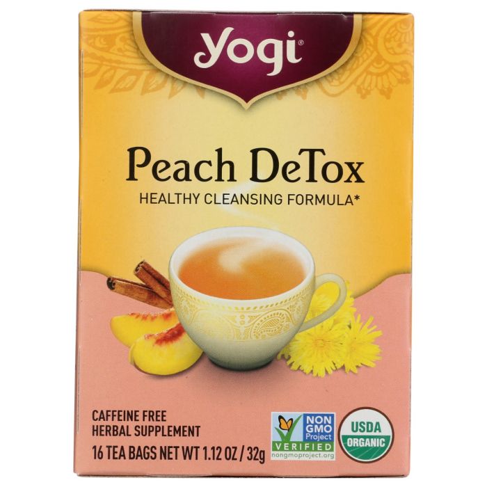 YOGI TEAS: Tea Peach Detox, 16 bg