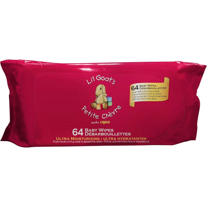 CANUS: Moisturizing Baby Wipes with Fresh Goat's Milk, 64 pc