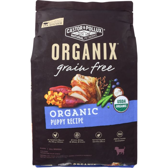 CASTOR & POLLUX: Dog Food Dry Organic Grain Free Puppy, 10 lb