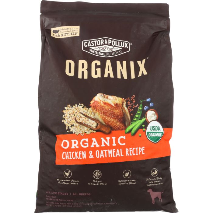 CASTOR & POLLUX: Organix Organic Chicken & Oatmeal Recipe, 10 lb