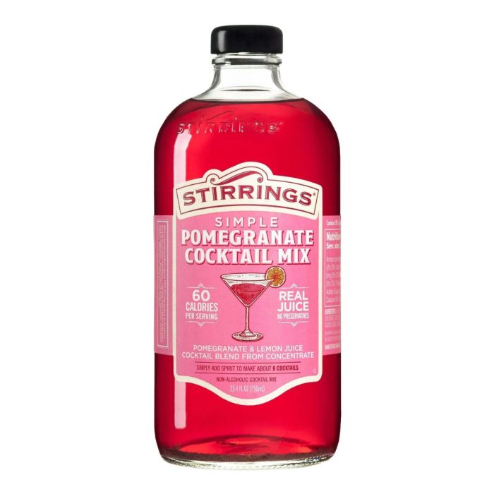 STIRRINGS: Pomegranate Cocktail Mix, 750 ml