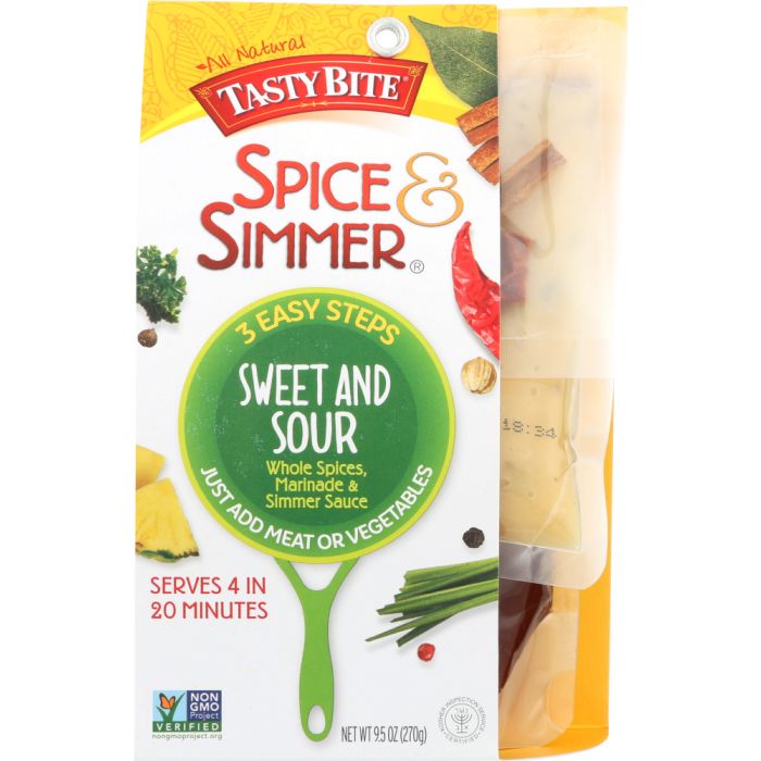 TASTY BITE: Sweet & Sour Spice and Simmer Sauce, 9.5 oz