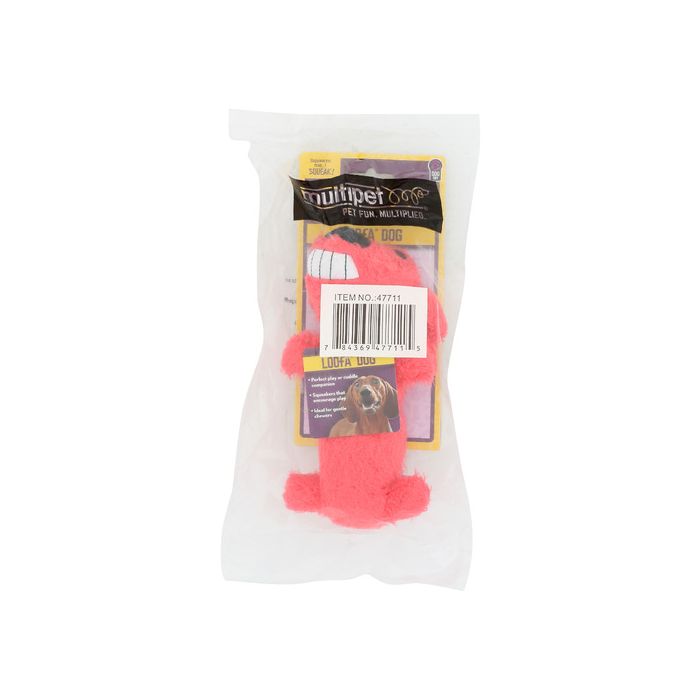 MULTIPET: Loofah Dog Toy 6 Inches Random Color, 1 ea