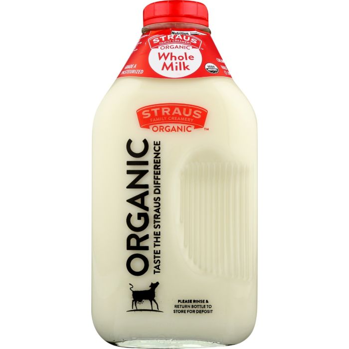 STRAUS: Organic Cream-Top Whole Milk, 64 oz