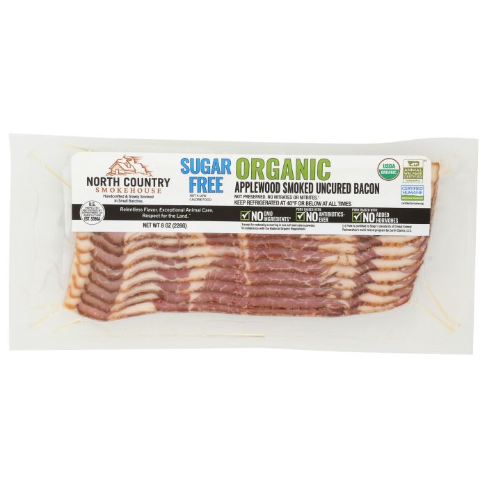NORTH COUNTRY SMOKEHOUSE: Sugar Free Organic Applewood Smoked Uncured Bacon, 8 oz