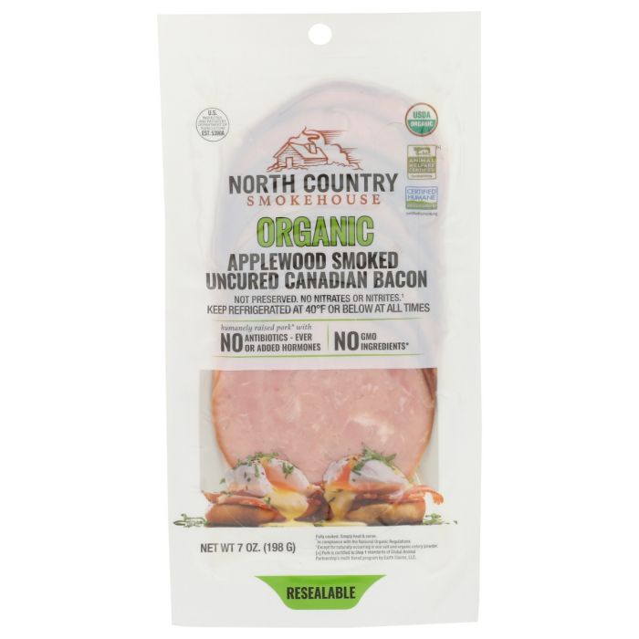 NORTH COUNTRY SMOKEHOUSE: Organic Applewood Smoked Uncured Canadian Bacon, 7 oz