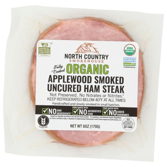 NORTH COUNTRY SMOKEHOUSE: Organic Applewood Smoked Uncured Ham Steak, 6 oz