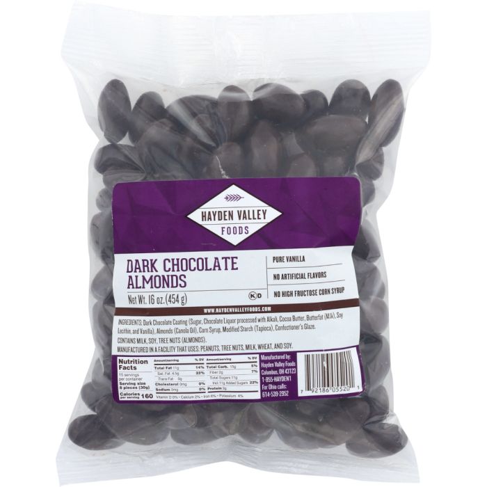 TROPICAL: Dark Chocolate Almonds, 16 oz