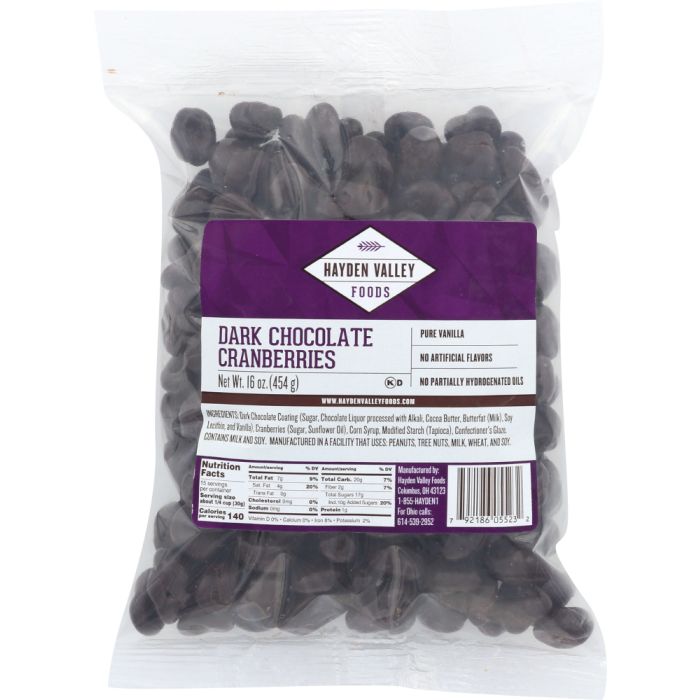 TROPICAL: Dark Chocolate Cranberries, 16 oz