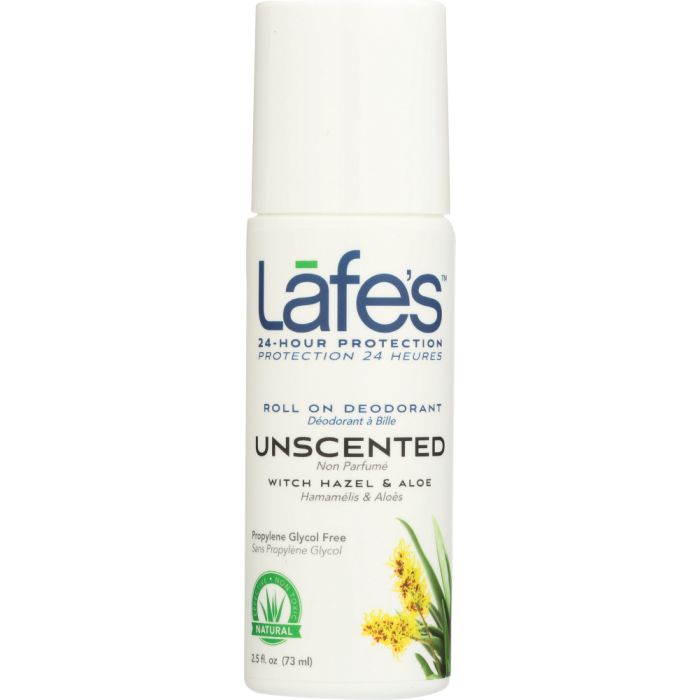 LAFES: Deodorant Roll On Unscented, 2.5 oz