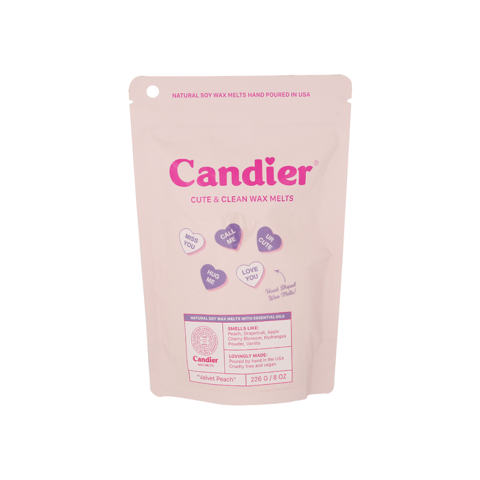 CANDIER: Velvet Peach Scented Wax Melts, 8 oz