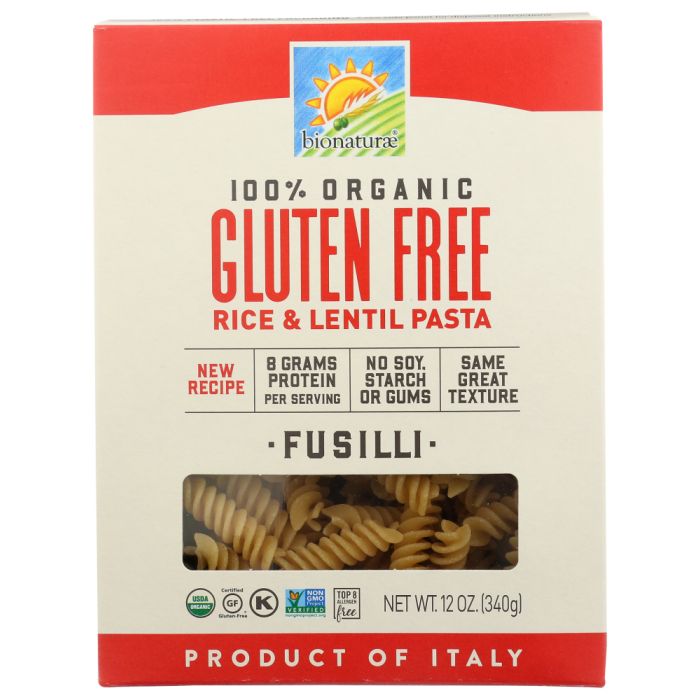 BIONATURAE: Organic Gluten Free Rice Lentil Fusili, 12 oz