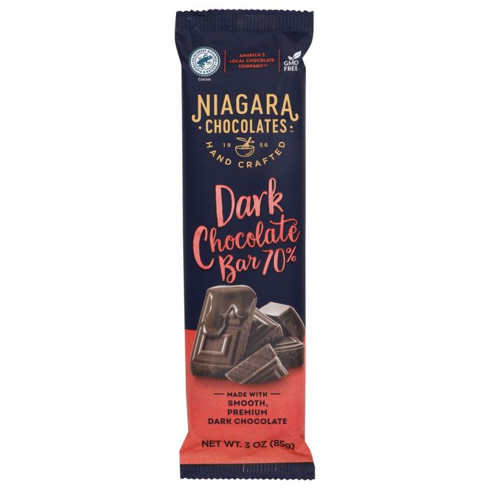 NIAGARA: 70%Dark Chocolate Bar, 3 oz