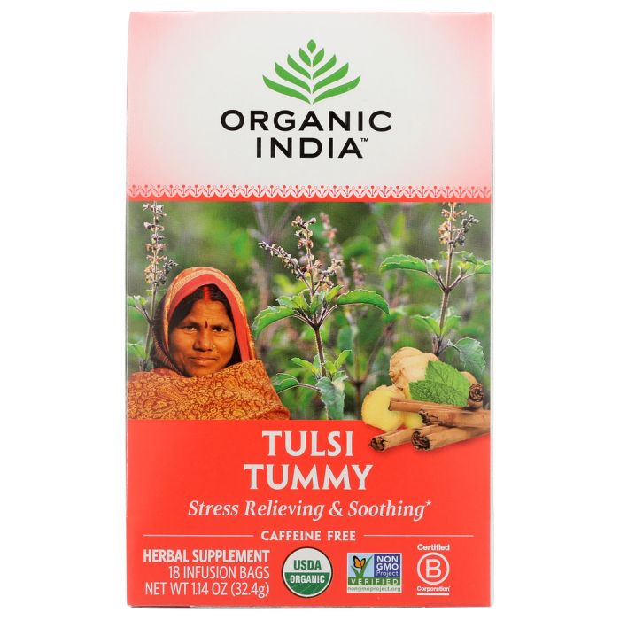 ORGANIC INDIA: Organic Wellness Tulsi Tummy Tea, 18 bg