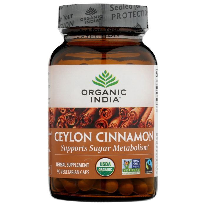 ORGANIC INDIA: Ceylon Cinnamon, 90 vc