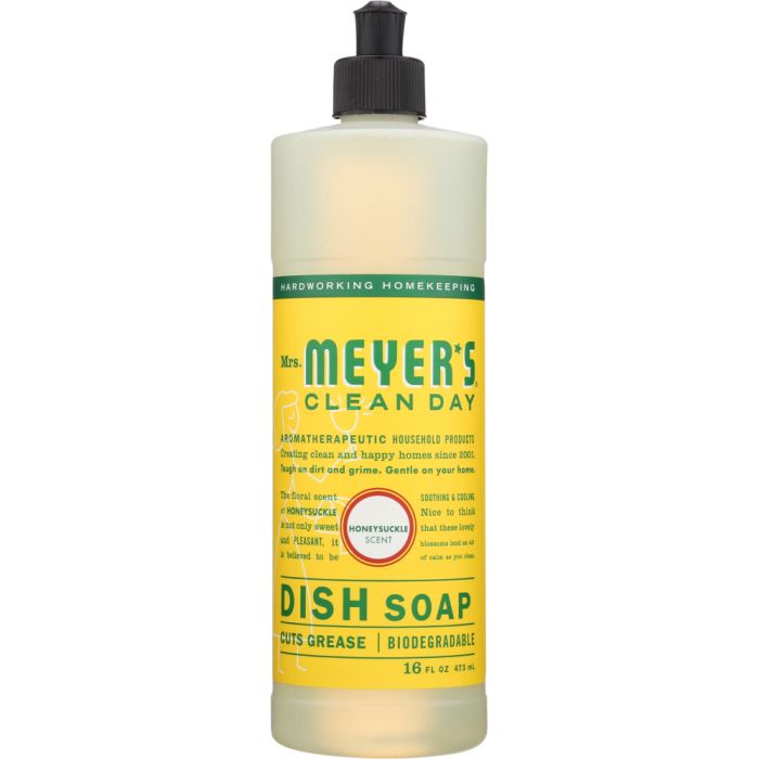 MRS. MEYER'S: Clean Day Liquid Dish Soap Honeysuckle Scent, 16 oz