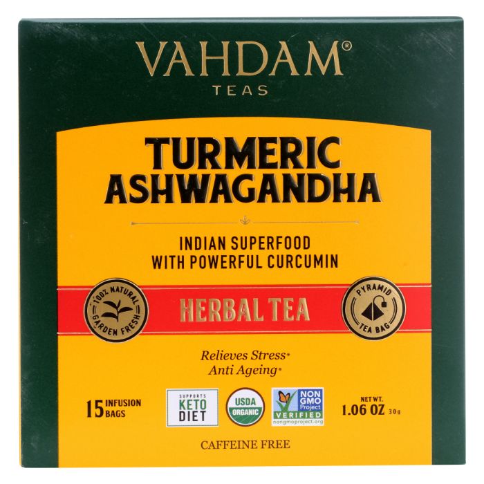 VAHDAM TEAS: Turmeric Ashwagandha Herbal Tea, 1.06 oz