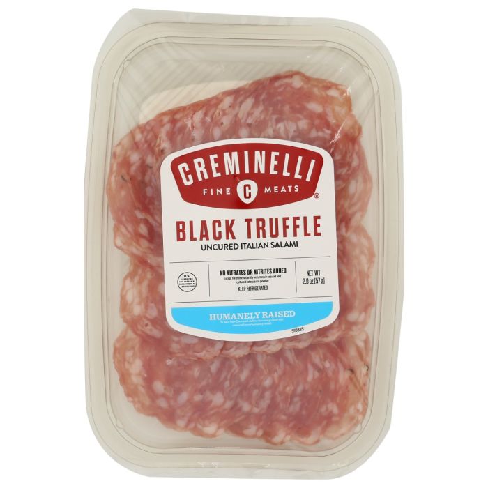 CREMINELLI FINE MEATS: Sliced Black Truffle Salami, 2 oz