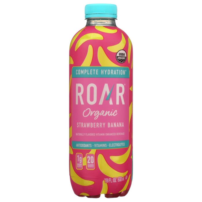 ROAR BEVERAGES: Complete Hydration Strawberry Banana, 18 fo