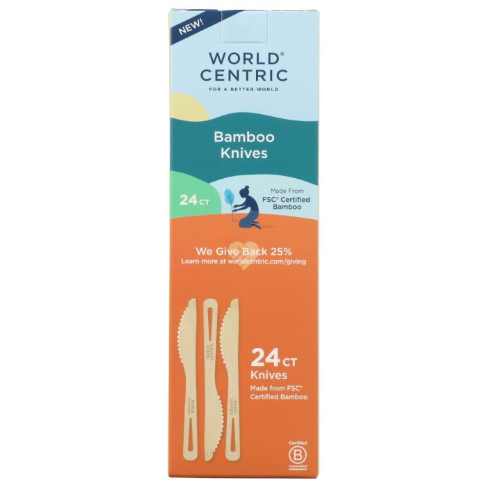WORLD CENTRIC: Bamboo Knives, 24 pc