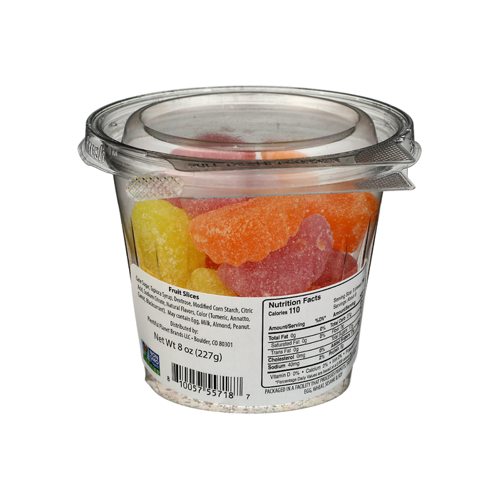 NO LABEL: Candy Fruit Slice Cup Non Gmo, 8 oz