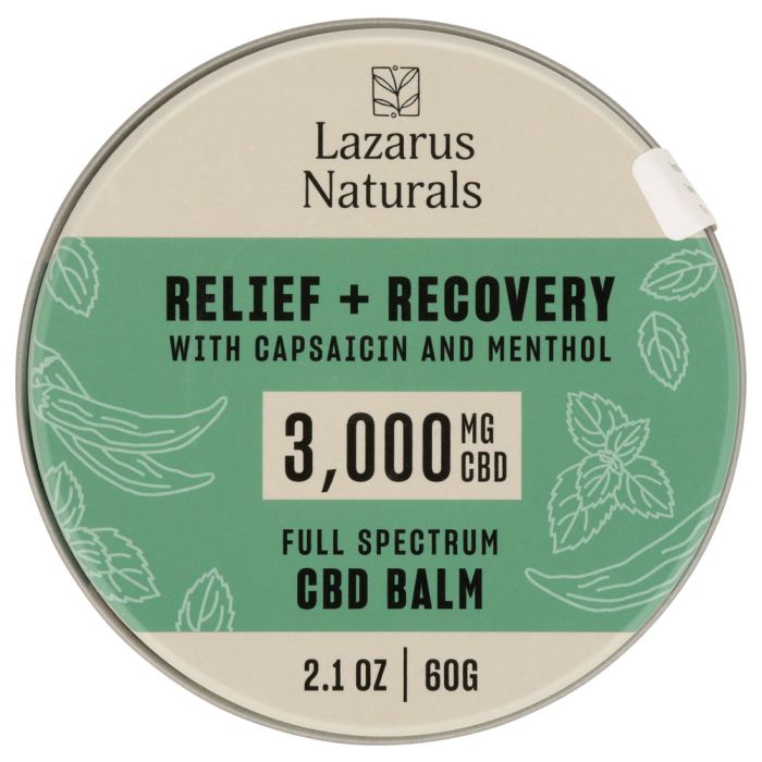 LAZARUS NATURALS: Cbd Relief Recovery Balm 3000Mg, 2 oz