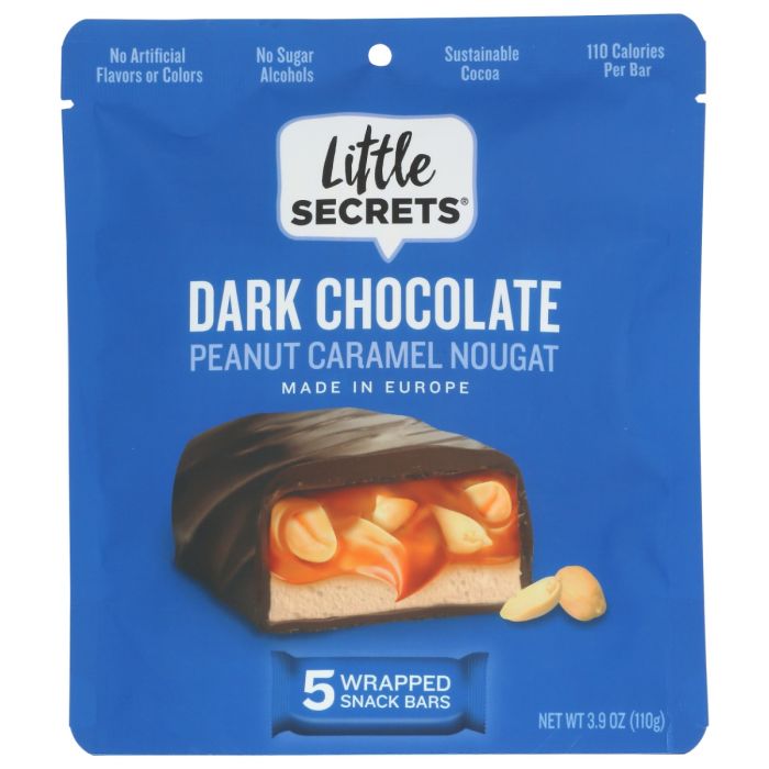 LITTLE SECRETS LLC: Dark Chocolate Peanut Caramel Nougat, 3.9 oz
