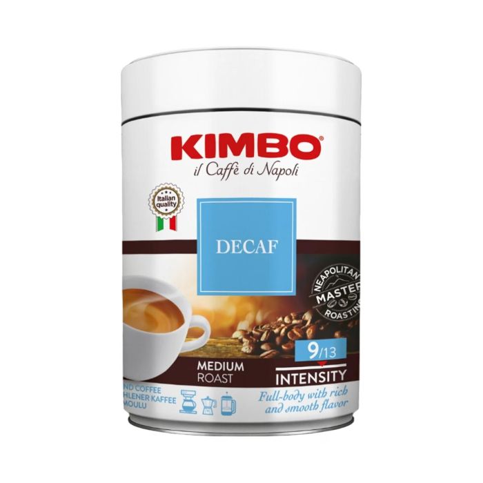 KIMBO: Decaf Medium Roast Ground Coffee Can, 8.8 oz