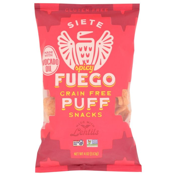SIETE: Grain Free Fuego Puff Snacks, 4 oz