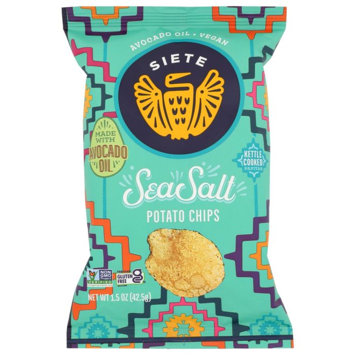 SIETE: Kettle Cooked Sea Salt Potato Chips, 1.5 oz
